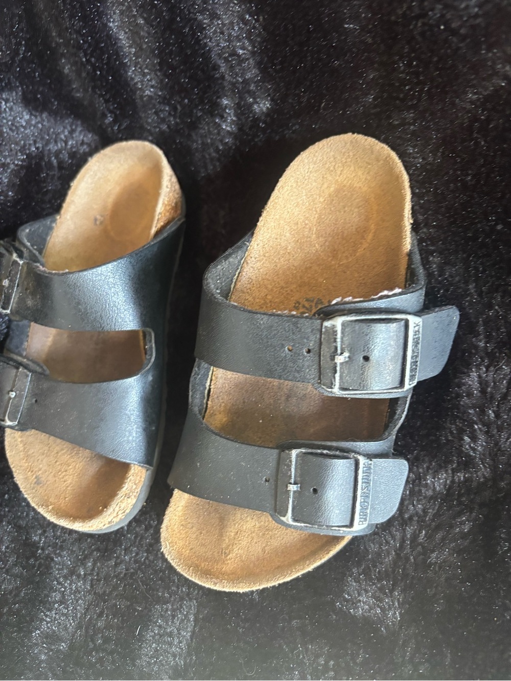 Birkenstock Black Kids Two-Buckle Footbed Sandals
